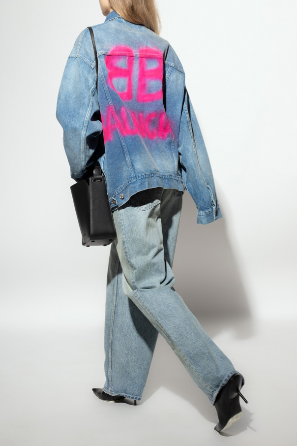 Balenciaga denim jacket graffiti best sale